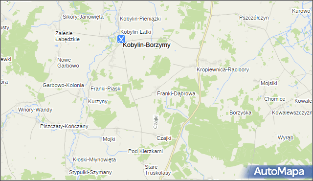 mapa Franki-Dąbrowa, Franki-Dąbrowa na mapie Targeo