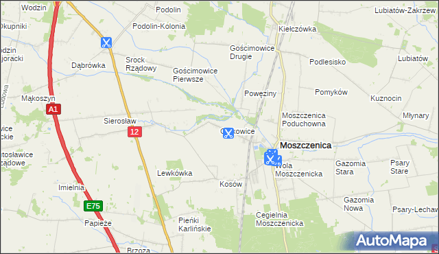 mapa Gajkowice, Gajkowice na mapie Targeo