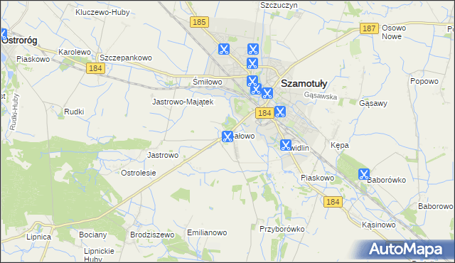 mapa Gałowo gmina Szamotuły, Gałowo gmina Szamotuły na mapie Targeo