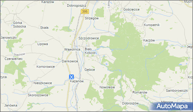 mapa Gębczyce, Gębczyce na mapie Targeo