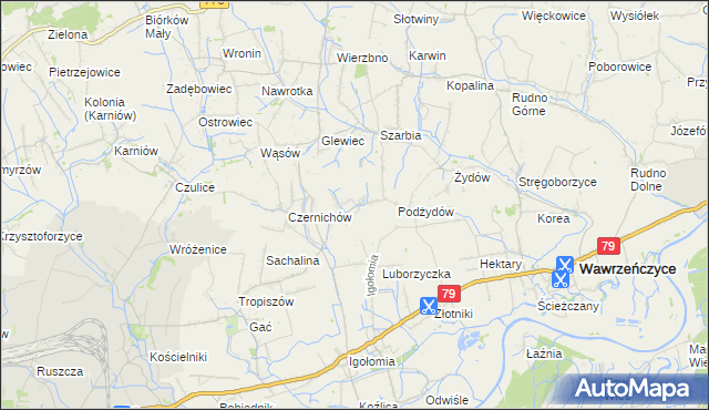 mapa Glew, Glew na mapie Targeo