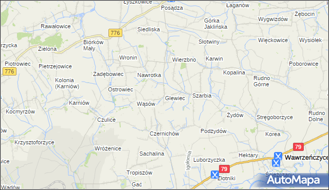 mapa Glewiec, Glewiec na mapie Targeo