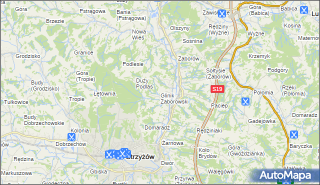 mapa Glinik Zaborowski, Glinik Zaborowski na mapie Targeo