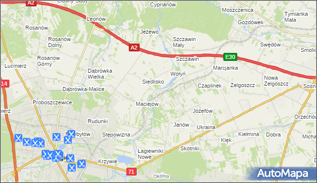 mapa Glinnik gmina Zgierz, Glinnik gmina Zgierz na mapie Targeo