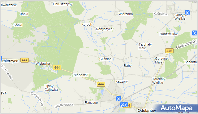 mapa Gliśnica gmina Odolanów, Gliśnica gmina Odolanów na mapie Targeo