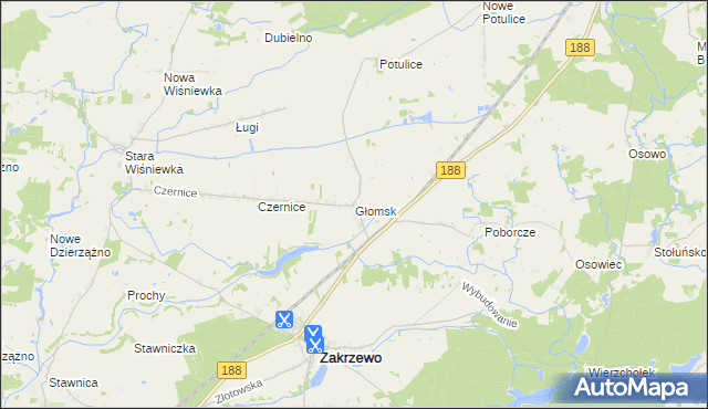 mapa Głomsk, Głomsk na mapie Targeo