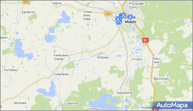 mapa Głotowo, Głotowo na mapie Targeo