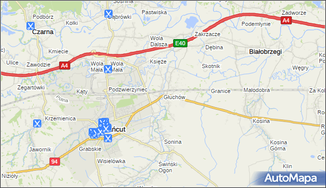 mapa Głuchów gmina Łańcut, Głuchów gmina Łańcut na mapie Targeo