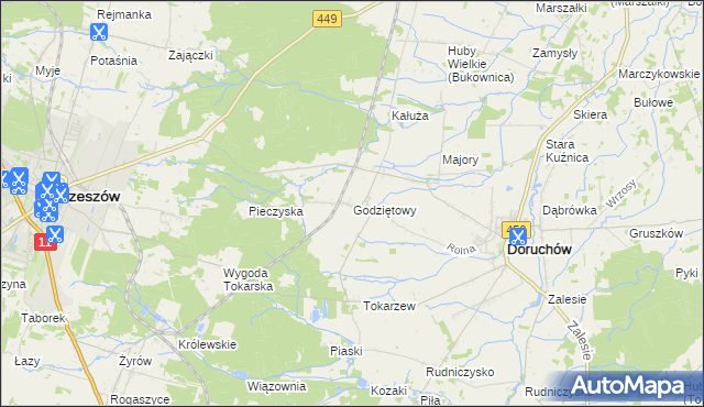 mapa Godziętowy, Godziętowy na mapie Targeo