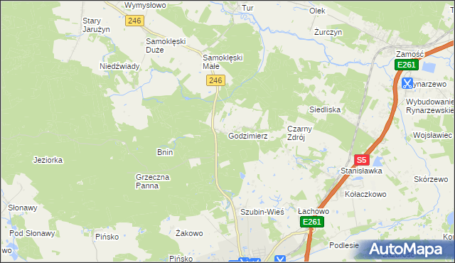 mapa Godzimierz gmina Szubin, Godzimierz gmina Szubin na mapie Targeo