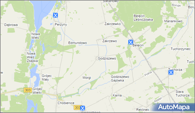 mapa Godziszewo gmina Siedlec, Godziszewo gmina Siedlec na mapie Targeo
