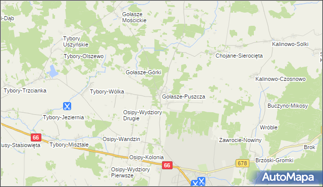 mapa Gołasze-Puszcza, Gołasze-Puszcza na mapie Targeo