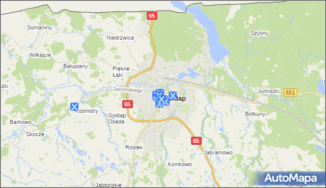 mapa Gołdap, Gołdap na mapie Targeo