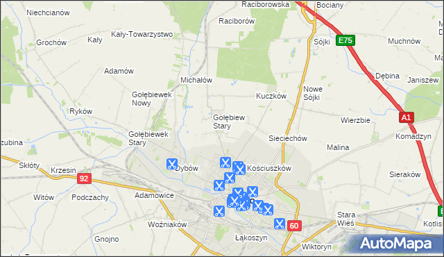mapa Gołębiew Nowy, Gołębiew Nowy na mapie Targeo
