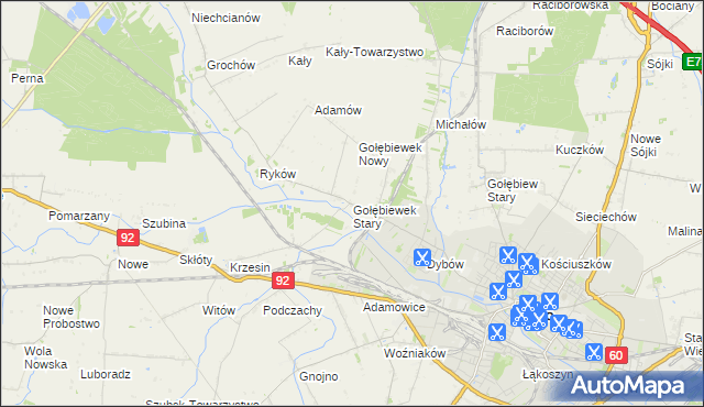 mapa Gołębiewek Stary, Gołębiewek Stary na mapie Targeo