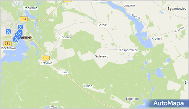 mapa Golejewo gmina Pełczyce, Golejewo gmina Pełczyce na mapie Targeo