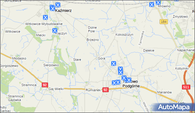 mapa Góra gmina Tarnowo Podgórne, Góra gmina Tarnowo Podgórne na mapie Targeo