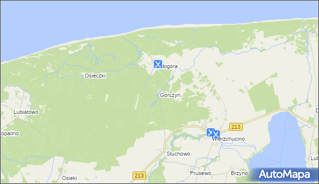 mapa Górczyn gmina Krokowa, Górczyn gmina Krokowa na mapie Targeo