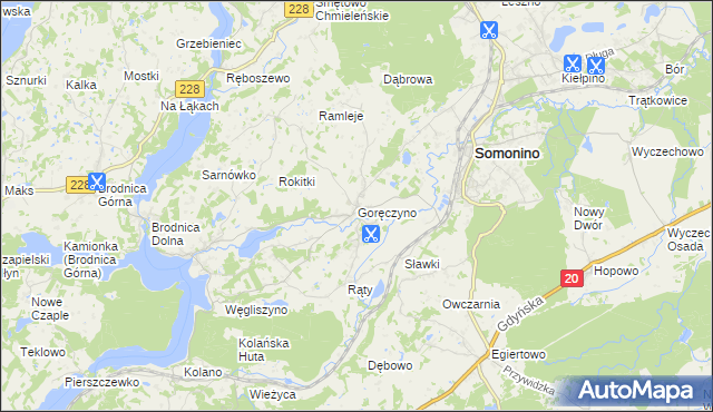 mapa Goręczyno, Goręczyno na mapie Targeo