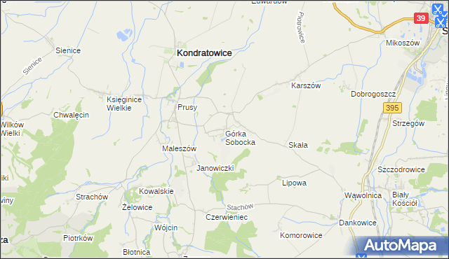 mapa Górka Sobocka, Górka Sobocka na mapie Targeo