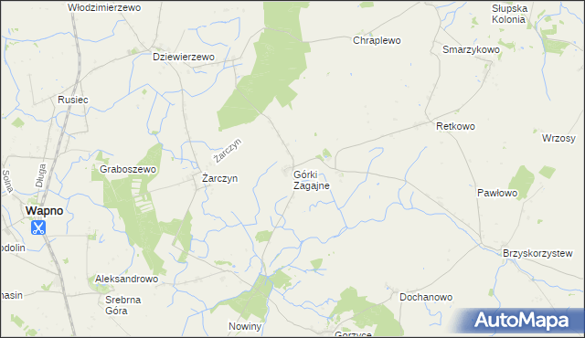 mapa Górki Zagajne, Górki Zagajne na mapie Targeo