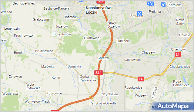 mapa Gorzew, Gorzew na mapie Targeo