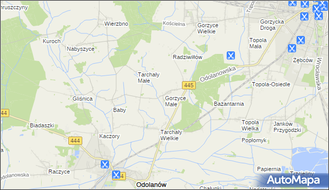 mapa Gorzyce Małe, Gorzyce Małe na mapie Targeo