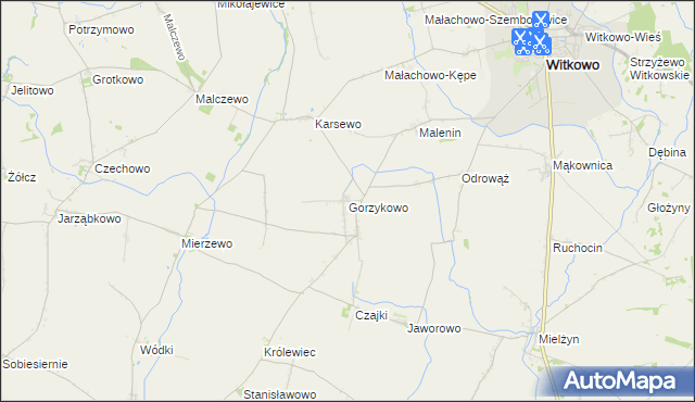 mapa Gorzykowo, Gorzykowo na mapie Targeo