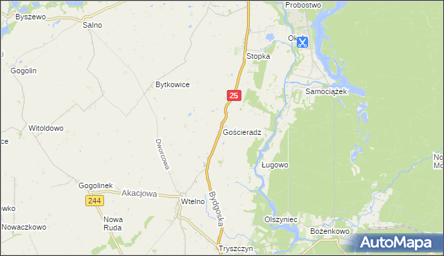 mapa Gościeradz, Gościeradz na mapie Targeo