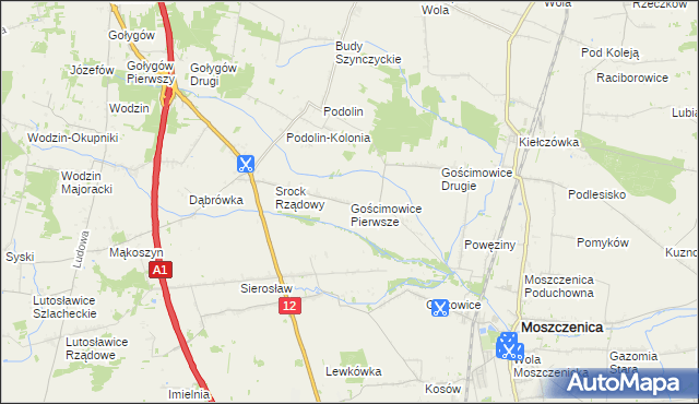 mapa Gościmowice Pierwsze, Gościmowice Pierwsze na mapie Targeo