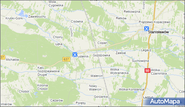 mapa Goździówka, Goździówka na mapie Targeo