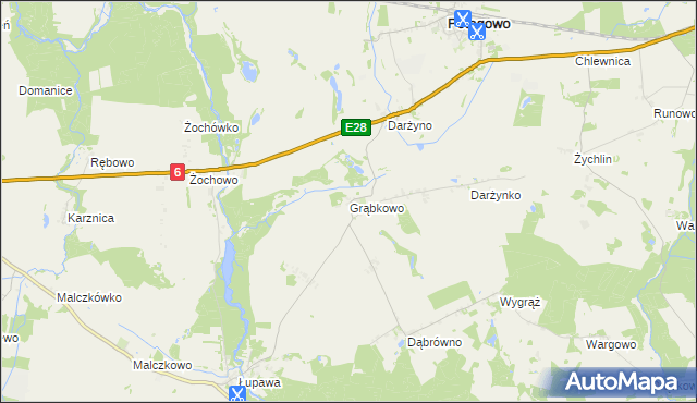 mapa Grąbkowo gmina Potęgowo, Grąbkowo gmina Potęgowo na mapie Targeo
