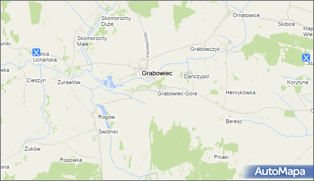 mapa Grabowiec-Góra, Grabowiec-Góra na mapie Targeo