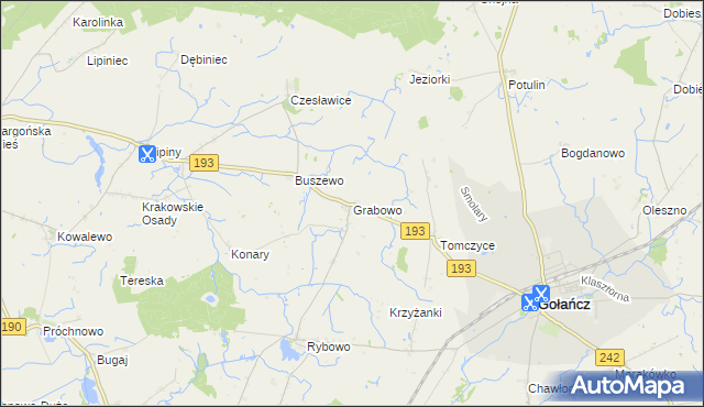 mapa Grabowo gmina Gołańcz, Grabowo gmina Gołańcz na mapie Targeo
