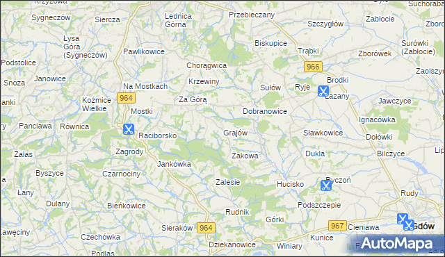 mapa Grajów, Grajów na mapie Targeo