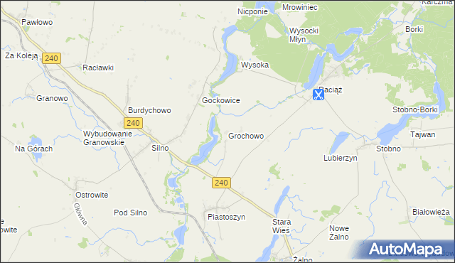 mapa Grochowo gmina Kęsowo, Grochowo gmina Kęsowo na mapie Targeo