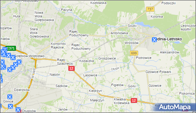 mapa Groszowice, Groszowice na mapie Targeo