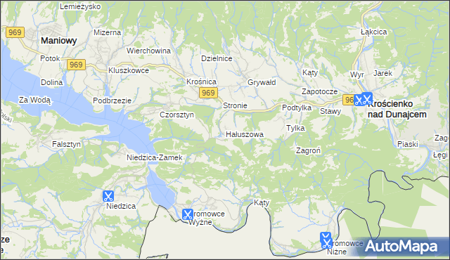 mapa Hałuszowa, Hałuszowa na mapie Targeo