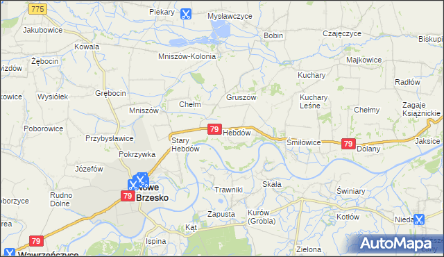 mapa Hebdów, Hebdów na mapie Targeo