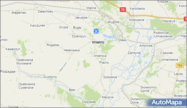 mapa Imielnica, Imielnica na mapie Targeo