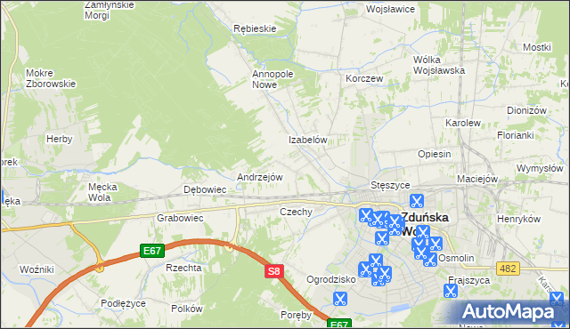 mapa Izabelów Mały, Izabelów Mały na mapie Targeo