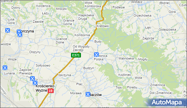 mapa Jabłonica Polska, Jabłonica Polska na mapie Targeo