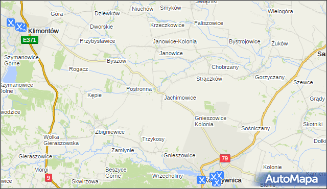mapa Jachimowice, Jachimowice na mapie Targeo