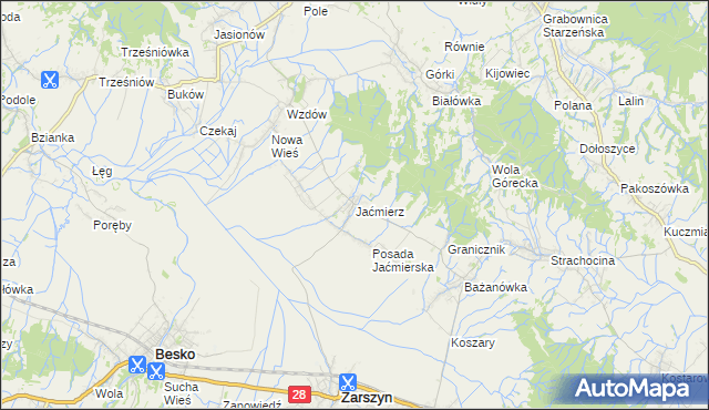 mapa Jaćmierz, Jaćmierz na mapie Targeo