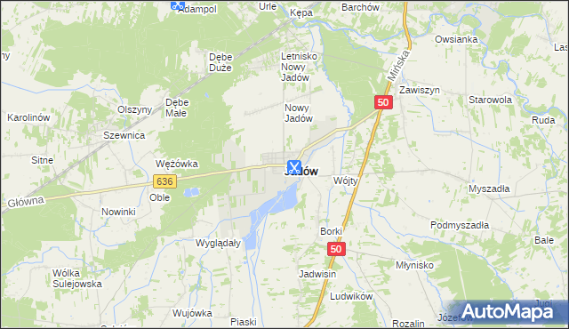 mapa Jadów, Jadów na mapie Targeo