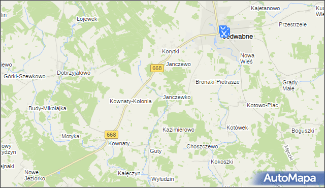 mapa Janczewko, Janczewko na mapie Targeo