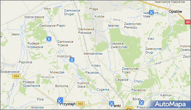 mapa Janiki, Janiki na mapie Targeo