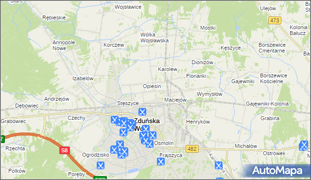mapa Janiszewice, Janiszewice na mapie Targeo