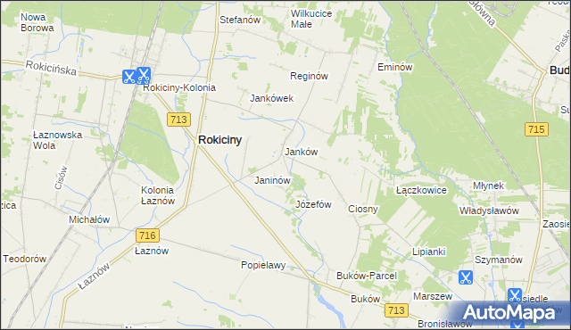 mapa Janków Trzeci gmina Rokiciny, Janków Trzeci gmina Rokiciny na mapie Targeo