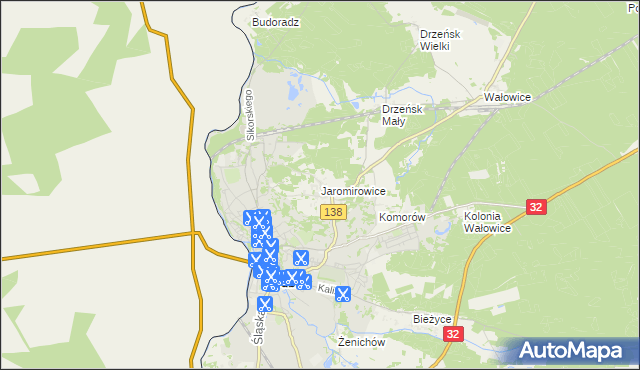 mapa Jaromirowice, Jaromirowice na mapie Targeo